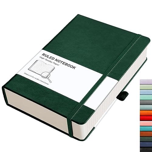 RETTACY A5 Lined Notebook, Hardcover Journal, 320 Pages, Dark Green
