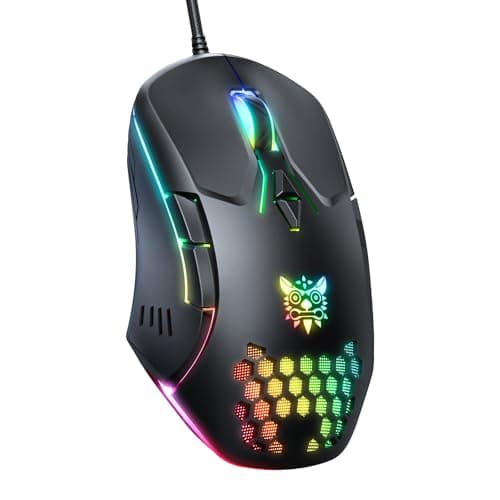 Wired PC Gaming Mouse: High Precision Sensor,RGB Backlit, Adjustable DPI, 7 Buttons Programmable,Ergonomic mice for Office & Gaming on Windows/Mac/Linux/Chrome