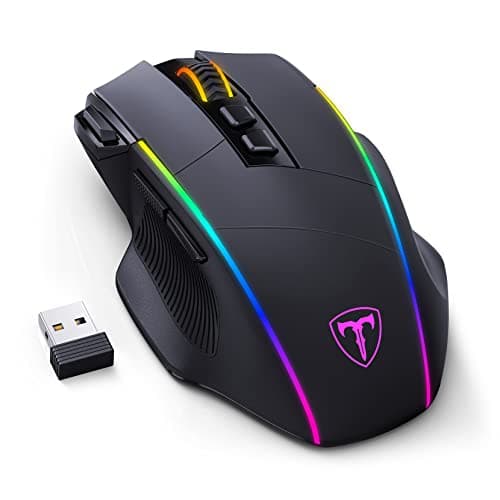 Wireless Gaming Mouse, 2.4G/USB-C/Bluetooth, Up to 10,000DPI, RGB Backlit