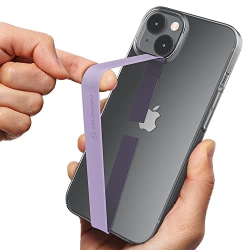 Sinjimoru Stretchable Silicone Phone Strap, Elastic Finger Grip, Lavender