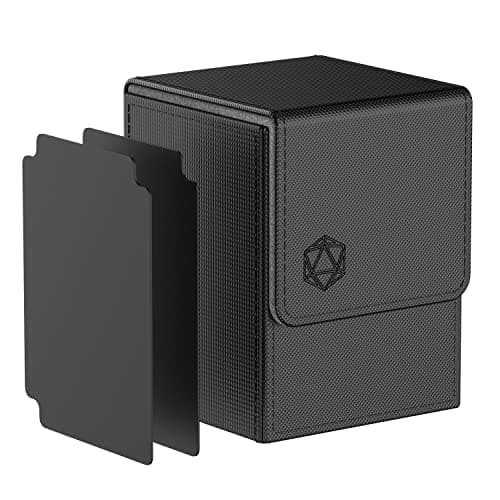 Pulchra Card Deck Box, Cards Storage Case, Deck Boxes for MTG YGO TCG Card, with 2 Dividers per Holder, Large Size Holds up to 100+ Cards (Dice Design,Black)