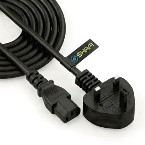 SHAFI 5-Meter Kettle Lead - IEC-C13 Power Cable UK Plug 3-Pin - Quality Copper Core Replacement Power Lead for PC Projector Cooker Hp Printer PlayStation Pro PS4 Gaming Computer Monitor - 5M