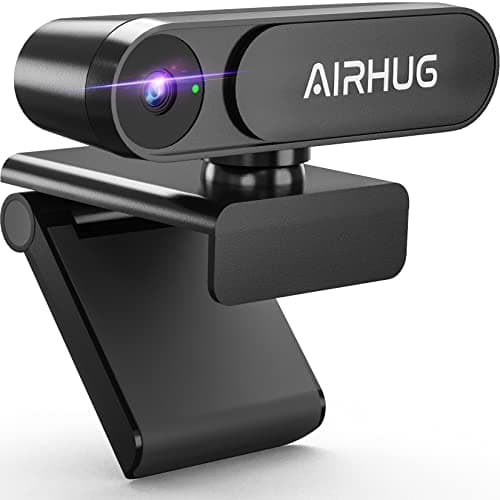 AIRHUG 2K Webcam No Mic with Privacy Cover, USB Camera for Computer