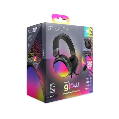 STEALTH RADAR Light Up Gaming Headset - Glow Black, Compatible with Gaming Consoles, Mobile and PC