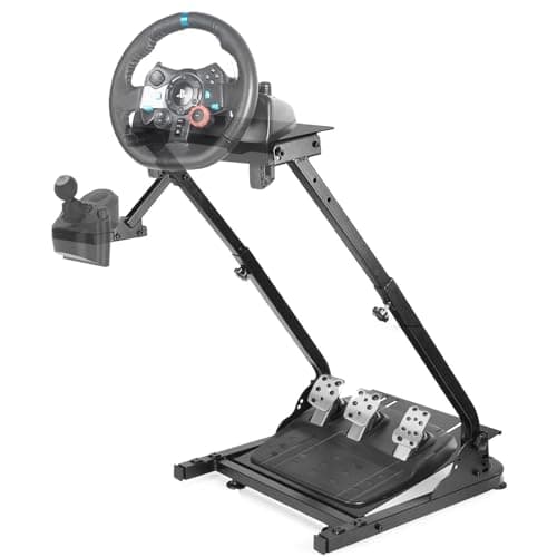 Steering Wheel Stand Foldable fit Foldable Racing Wheel Stand with Adjustable Height Angle for Logitech G29/G920/G923, for Thrustmaster T248/T300/Ferrari 458/T150/T80, (STAND ONLY)