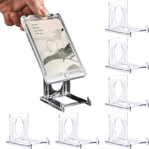 HZHSSG 12 Packs Mini Card Display Stand,Adjustable Premium Acrylic Trading Card Stand for Graded Card Sports Card Trading Card PSA Card Baseball Card