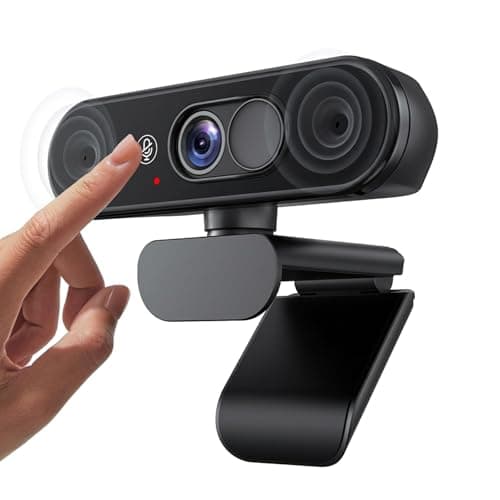 Aurolumiz 1080P Webcam with Mic, Privacy Cover, Mute Button for PC/Laptop