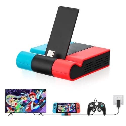 Portable TV Dock for Nintendo Switch/Switch OLED, 3-in-1 Dock Portable Charging Stand with HDMI, Type-C Port and USB Ports