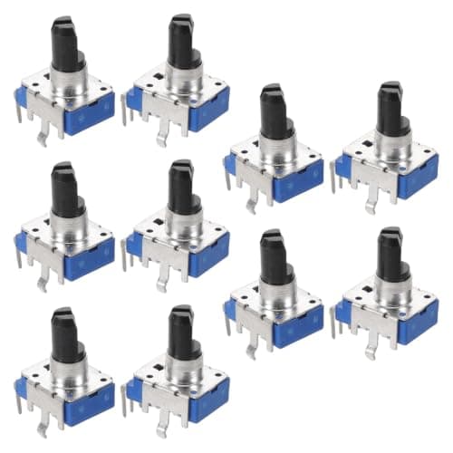 JOINPAYA 10pcs Double Linear Potentiometer Control Knobs with 4 Pins for Electronic Piano and Mixer Board Volume Tone Adjustment, Vertical Shaft Rotary Encoder Knobs for Piano Repair