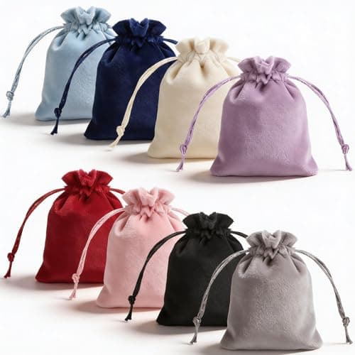 Matwsec 8 Pcs Dice Bags, 3x4 Inch Small Drawstring Bags for Dice Storage, Soft Dice Drawstring Pouch for Jewelry Tarot Rune Tokens Gaming Accessories and Party Favors