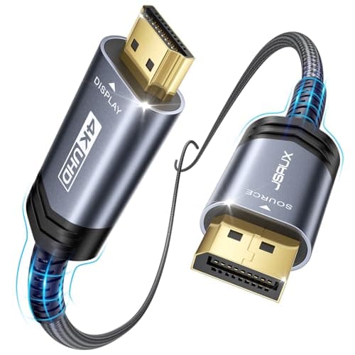 JSAUX 4K DisplayPort to HDMI Cable 3M,UHD 2K@120Hz,4K@30 Unidirectional