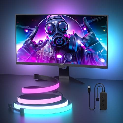 MIWATT Gaming Monitor Light, Backlight with Screen Color sync Effect for 24-27inch Computer Monitor, Compatible with Windows