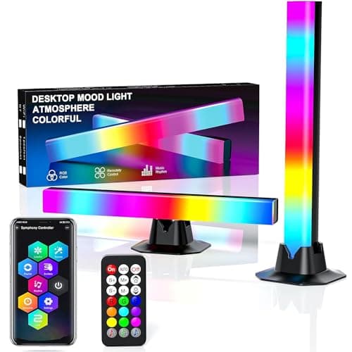 FUPT LED Lightbar, [2 Pieces] RGB Gaming Lamp TV Lighting, TV Backlight Ambient Lightbar Sync with Music and APP Control, Ambient Lamp for Gaming, PC, TV, Room Decor