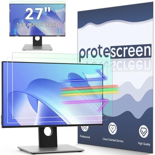[2-Pack] 27 Inch Anti Blue Light Anti Glare Computer Screen Protector for 16:9 Widescreen Monitor, Removable Anti-Scratch Anti-UV Blocking Screen Filter, Eye Protection Reduce Eye Fatigue and Strain