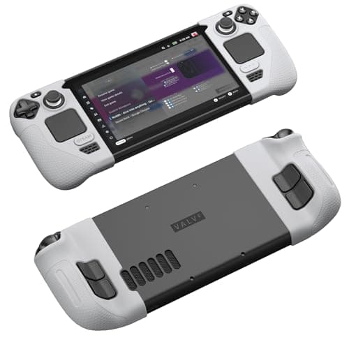 JSAUX Silicone Grip Case Set for Steam Deck OLED/LCD, Left & Right, Grey | Slip-Resistant Texture, Enhanced Grip, Comfortable Touch, Scratch Protection, Unobstructed Airflow, For Steam Deck