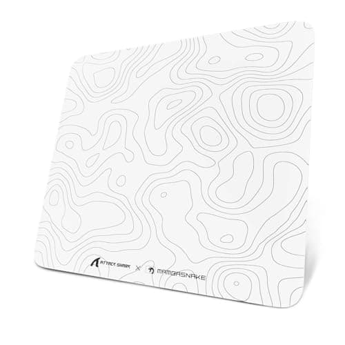 ATTACK SHARK CM05 Tempered Glass Gaming Mouse Pad, White Contour