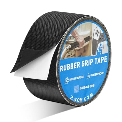IONCAT Rubber Grip Tape, Anti Slip Tape, Non Slip Tape, 2.5 CM x 3 M, Black