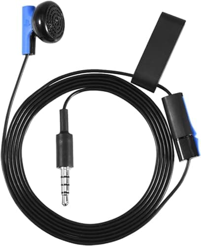 Gaming Headset for PS4 Controller, Single Ear 3.5mm Headset with Mic, Lightweight Earbud for Clear Online Chat & Game Audio, Compatible with Sony Playstation 4 PS4 Controller