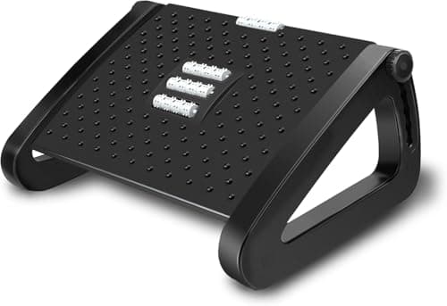 Office Foot Rest Under Desk, Adjustable Height/Angle Ergonomic Foot Stool with Large Roller Massager Function, for Improved Posture/Pressure Relief/Straightening The Hunchback, Home, Office-B