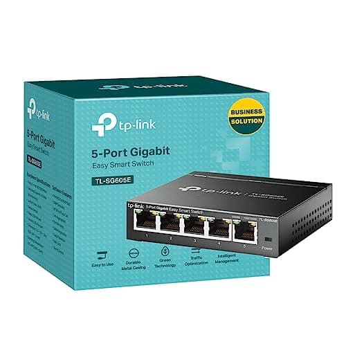 TP-Link TL-SG605E 5-Port Gigabit Managed Network Switch, Ethernet Splitter