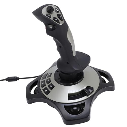 Plyisty PC Flight Simulation Joystick, USB Gaming Flight Simulator Game Controller with Vibration Function & Throttle Control, Wired Gamepad Flight Sim Stick Fro Series X S