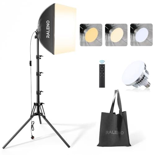 RALENO 40×40cm Softbox Photography Lighting Kit with 50W 5500K CRI>97 Bulb | LED Photography Studio Light with LED Bulb, Light Box Lighting for Video Recording, Studio and YouTube