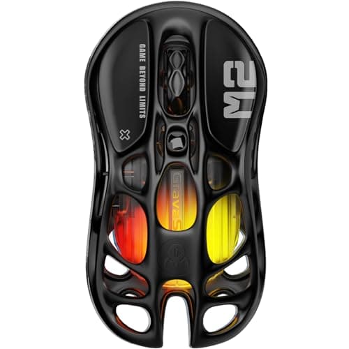 GravaStar Mercury M2 Wireless Gaming Mouse with 26,000 DPI, PAW3395DM Sensor -79g Lightweight Hollowed-Out Design -5 Programmable Buttons -5 Dynamic Lightsync RGB - Stealth Black (Stealth Black)