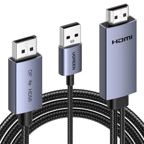 UGREEN Bi-directional HDMI to DisplayPort Cable 4K@60Hz 2K@144Hz HDR,2M