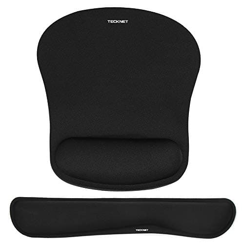 TECKNET Wrist Rest Mat, Keyboard and Mouse Wrist Support Pad Set, BLack