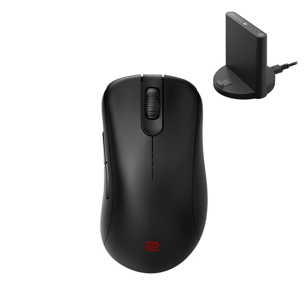 BenQ ZOWIE EC1-CW Wireless Ergonomic Gaming Mouse for Esports | Enhanced Receiver | 24-step Scroll Wheel | Driverless | Matte Black Coating | Large Size