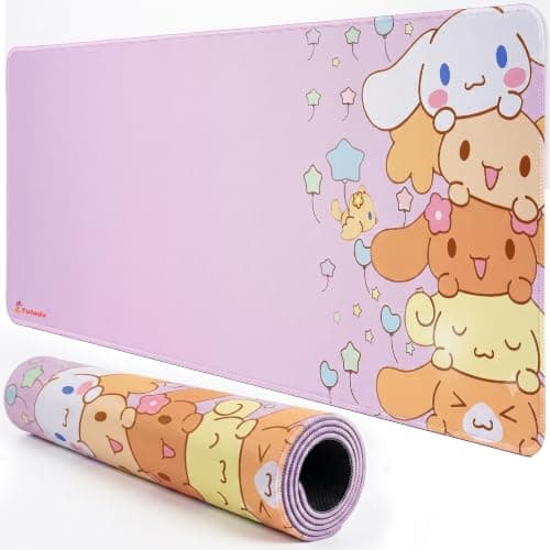 Tulade Large Pink Polyester Mouse Pad - Extended Desk Mat for Keyboard, Gaming, Office Use - L Size, 30x80cm, Non-Slip, Waterproof, Foldable, Portable - Cute Desk Pad Gift for Girls Women