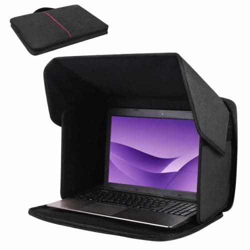 Foldable Laptop Sun Shade, Privacy Shield Anti-Glare Screen Cover 14 inches