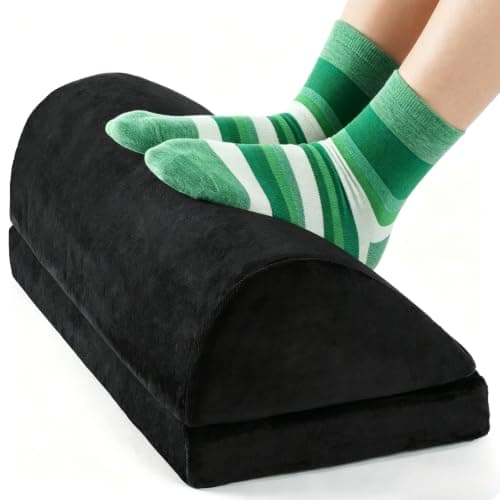 HUANUO Adjustable Foot Rest, Wedged-Shape Foot Stool Under Desk, Footrest Cushion with 2 Height Options for Home and Office