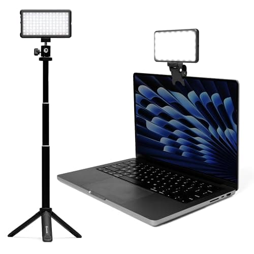 Lume Cube - Broadcast Lighting Kit - Webcam Light for Computer - Video Conference Lighting Kit for Laptop - Adjustable Brightness & Color Temperature - Tripod & Suction Mount