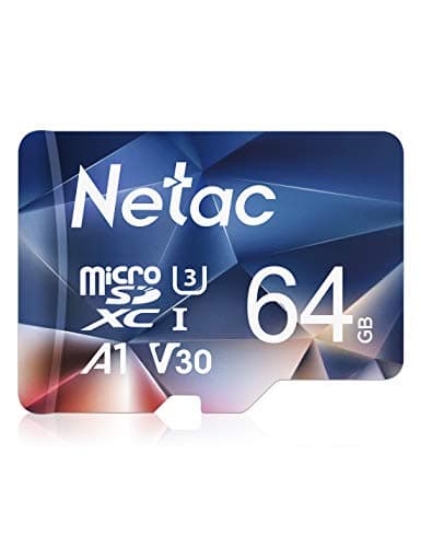 Netac 64GB MicroSDXC Memory Card, Micro SD Card R/W up to 100/30MB/s, TF Card 4K Full HD Video Recording, UHS-I, C10, U3, A1, V30, for Camera, Smartphone, Security System, Drone, Dash Cam