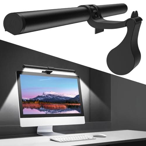OOWOLF LED Monitor Light Bar(No Backlight), Computer Light Bar CRI≥95 Filter Blue-Light, Memory Dimming 3 Color Screen Light Bar to Eyes Care, Monitor Lamp fit Curved Monitors