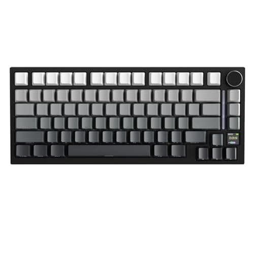 ATTACK SHARK X820 Ultra Wireless Mechanical Keyboard with TFT Smart Display & Knob, 75% Hot Swappable Gaming Keyboard, BT/2.4G/Wired, RGB South Facing LED, PBT Keycaps (Black Gradient - Shark Switch)