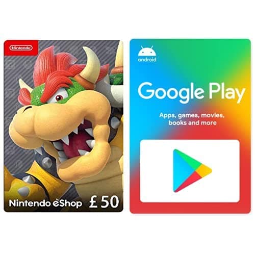 Nintendo eShop Card | 50 GBP | Download Code + Google Play gift code £10 (Email Delivery - UK Customers Only)