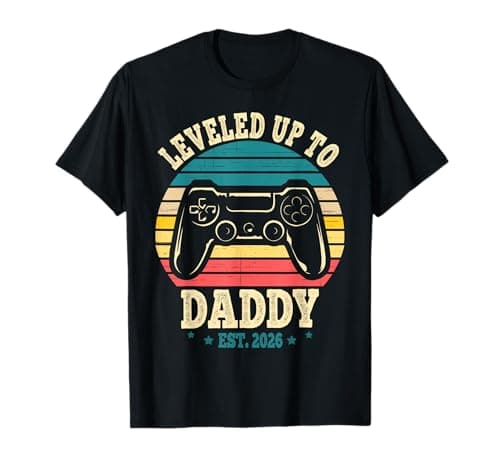 New Dad Father's Day Leveled Up to Daddy Level 2026 Gamer T-Shirt