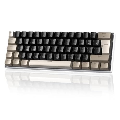 MAGIC-REFINER MK21 60% USB-C Wired Mechanical Gaming Keyboard UK Layout, Clicky Blue Switches, Hot Swappable, Ultra-Compact 62 Keys, RGB Backlight, PBT Keycaps, for Gamer, Office, Typists, Chocolate