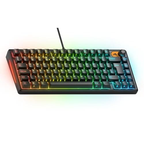 GLORIOUS Gaming Keyboard GMBK 75% (UK ISO-layout) - Utbytbara MX-tangenter, löstagbar USB, IP57 vatten-/dammtålig, 10-zons RGB-belysning, tysta gamingbrytare - 321x137x41mm