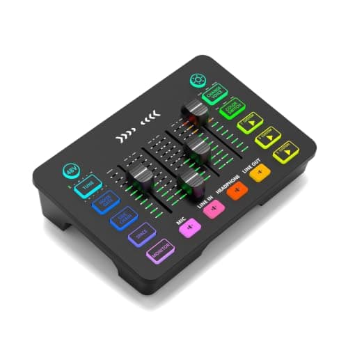 4K Video Capture Card with Audio Mixer, 1080P 60fps Transmission, 4K Zero Latency Loop Output, XLR/48V Phantom Power, Voice Changer, RGB, 4 Attenuators, Plug & Play