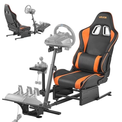 VEVOR Racing Wheel Stand, Heavy-Duty Simulator Cockpit Steering Wheel Stand, Fit Logitech G25, G27, G29, G920, G923, Thrustmaster T300RS, TX F458, T500RS, T3PA-PRO (F1/GT) and CSR Pedals