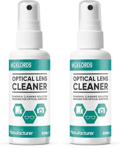 McKLords Optical Camera Lens and Screen Cleaner Spray 50ml - Suitable for DSLR, Glasses, Microscopes, Binoculars, VR Headsets, Smartphones, Tablets and Laptops etc (Pack of 2)