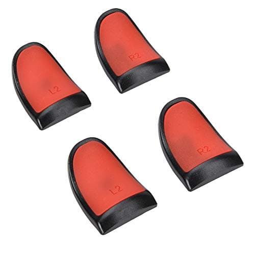 Extended Buttons Trigger, Moderate Hardness L2 R2 Extended Grips Soft Touch Controller Extenders Buttons Extension Trigger Easy to Install and Uninstall for PS4 Game Controller(Red)