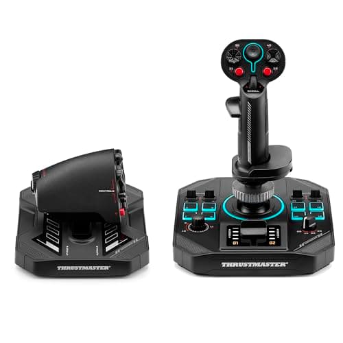 Thrustmaster Sol-R 4 HOTAS - Joystick and Throttle for PC | Joystick and throttle, 58 action buttons, Hall effect, detachable grip, sci-fi design, ecosystem compatible