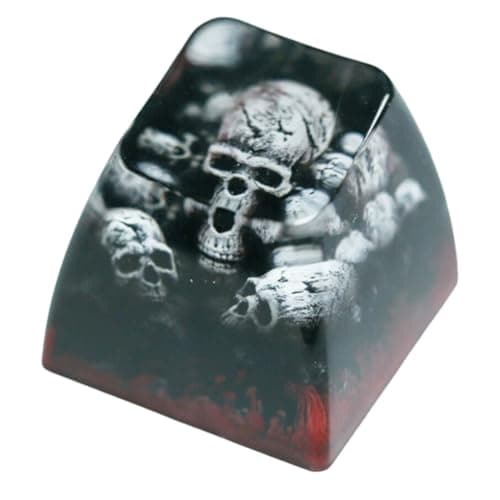 NONDK New Resin Dark Skull Keycap DIY Gaming Keyboard 3D Artisan Keycaps for Mechanical Keyboard Accessories Gift