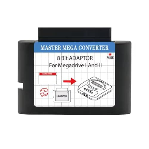 Master System Adapter & 1000 Games Cartridge,Play Retro 8-Bit Games on Genesis,SEGA Mega Drive Compatible,Classic Gaming Bundle (MS Cartridge Converter)