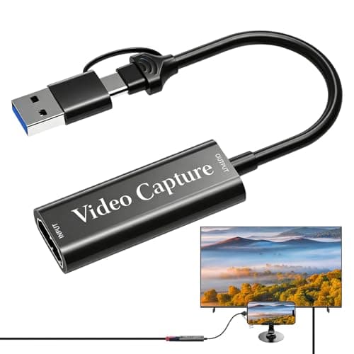 for Capture Card Nintendo Switch 4K Low Latency HD HDMI Capture Card, HDMI Video Captures Device with Livebroadcasting/Editing Video/Games/Streaming, Compatible for Switch, PS4/5(Black)