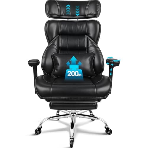 BASETBL 200 kg Heavy Duty Office Chair with Spring Seat and 3D Armrests